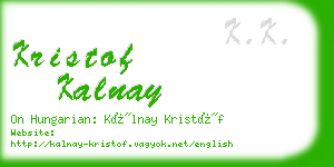 kristof kalnay business card